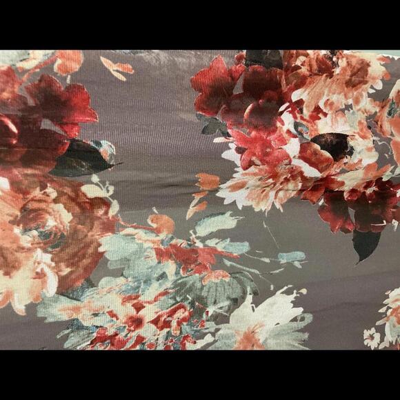 Day trip Brown Duster Length with florals Kimono Size Small - Picture 9 of 9